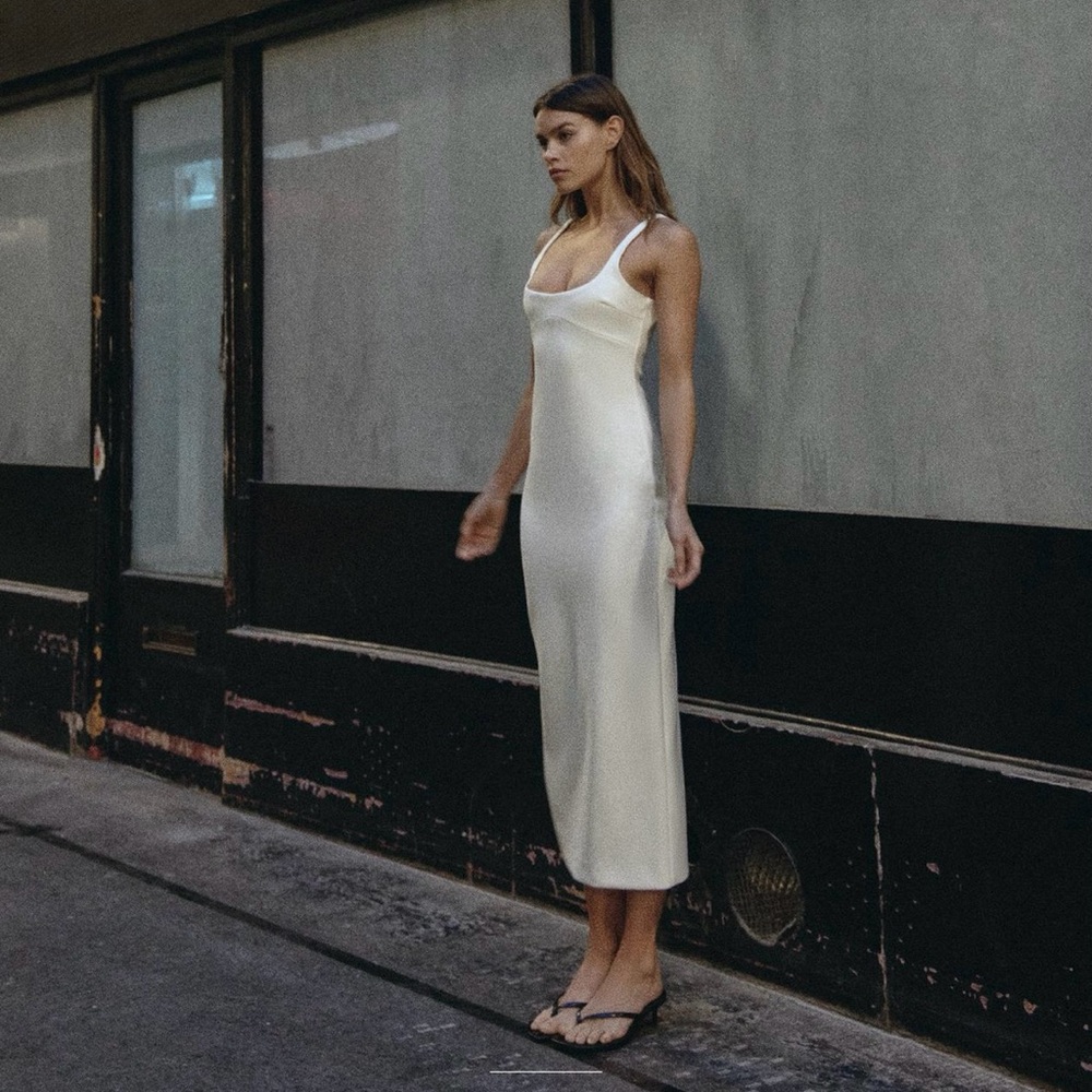 Zara fitted mini dress. White.